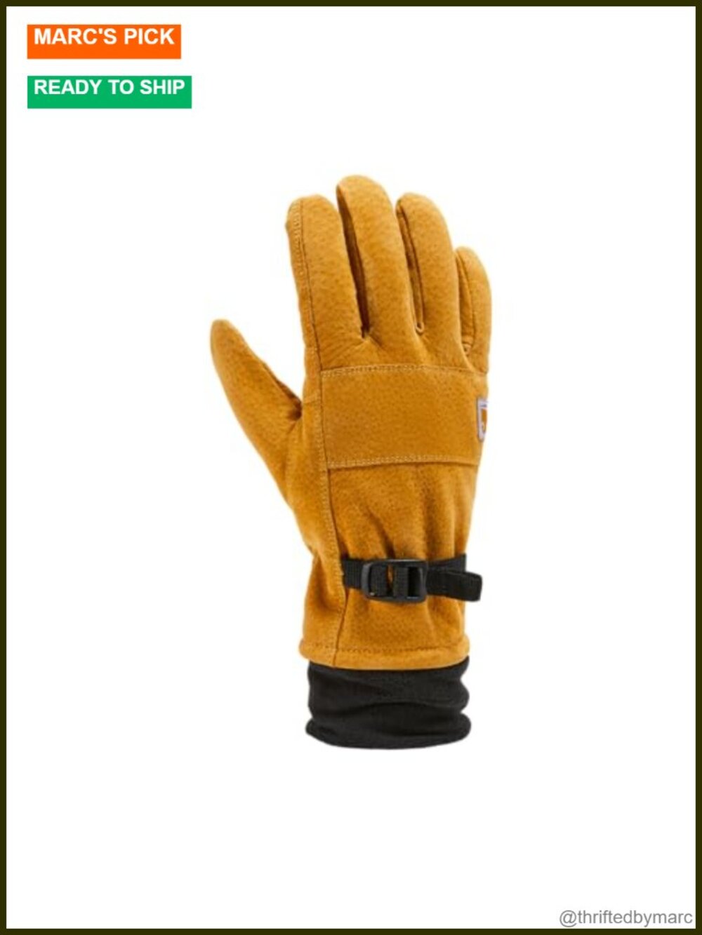 Genuine Leather Sherpa-Lined Cold Weather Gloves with FastDry